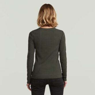 A-linjeformad smal ribbad t-shirt