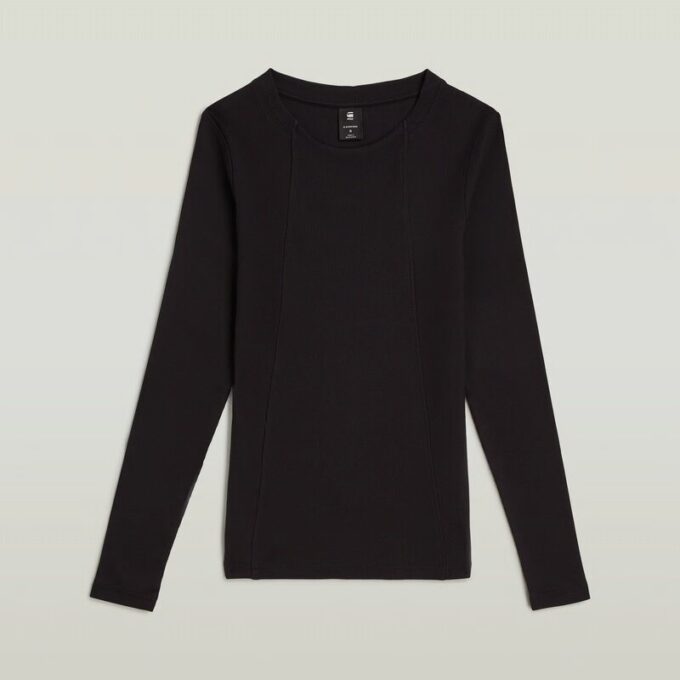 A-linjeformad smal ribbad t-shirt A-linjeformad smal ribbad t-shirt