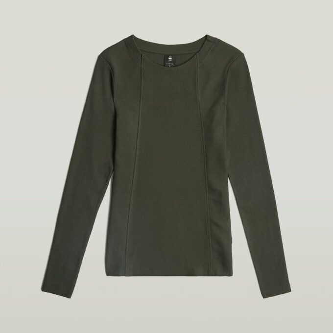 A-linjeformad smal ribbad t-shirt A-linjeformad smal ribbad t-shirt