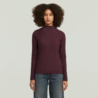 A-linjeformad smal ribbad t-shirt med mockupmönster