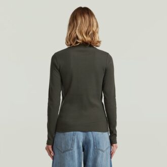 A-linjeformad smal ribbad t-shirt med mockupmönster
