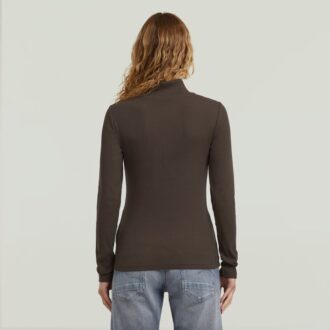 A-linjeformad smal ribbad t-shirt med mockupmönster