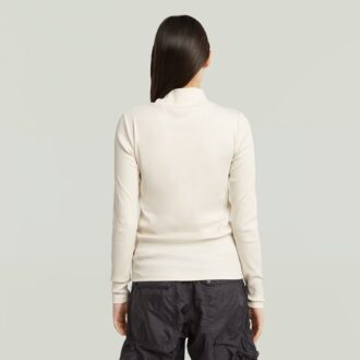 A-linjeformad smal ribbad t-shirt med mockupmönster