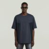 A-linjeformad vävd mix-t-shirt med boxig passform