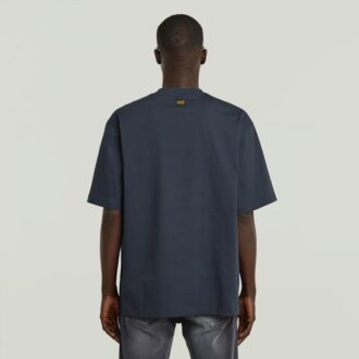 A-linjeformad vävd mix-t-shirt med boxig passform
