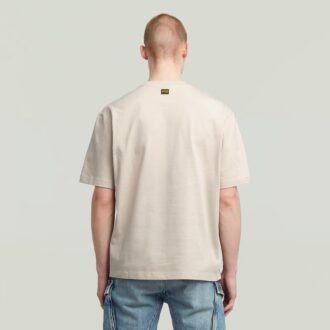 A-linjeformad vävd mix-t-shirt med boxig passform