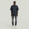 A-linjeformad vävd mix-t-shirt med boxig passform