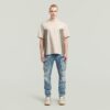 A-linjeformad vävd mix-t-shirt med boxig passform