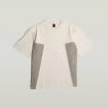 A-linjeformad vävd mix-t-shirt med boxig passform