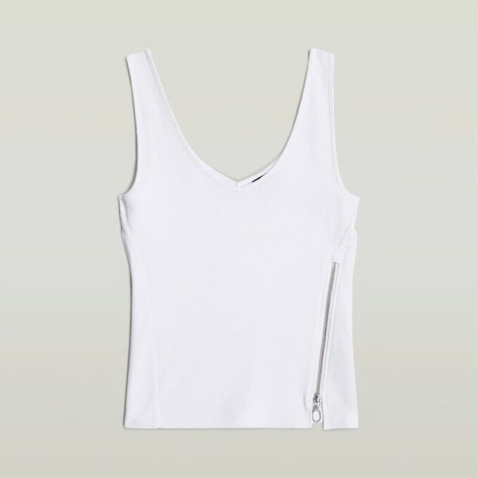 Asymmetriskt smalt linne med dragkedja Asymmetriskt smalt linne med dragkedja
