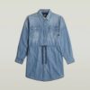 Avslappnad denimklänning med dragsko Avslappnad denimklänning med dragsko