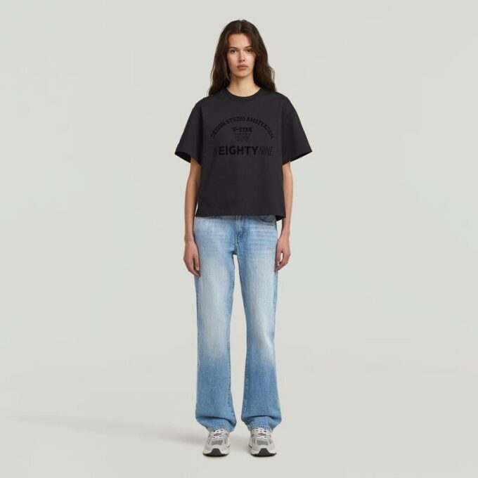 Avslappnad t-shirt med flera mönster Avslappnad t-shirt med flera mönster