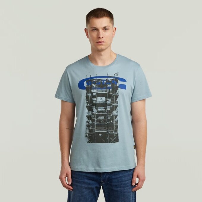 Byggnadsgrafik T-shirt