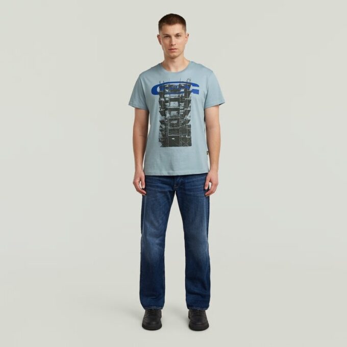 Byggnadsgrafik T-shirt