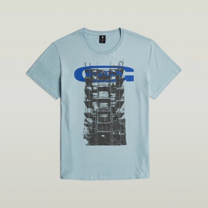 Byggnadsgrafik T-shirt