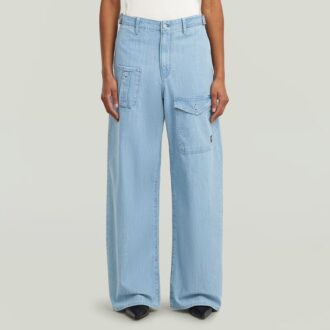 Cargo Jeans med bälte och lösa axelband