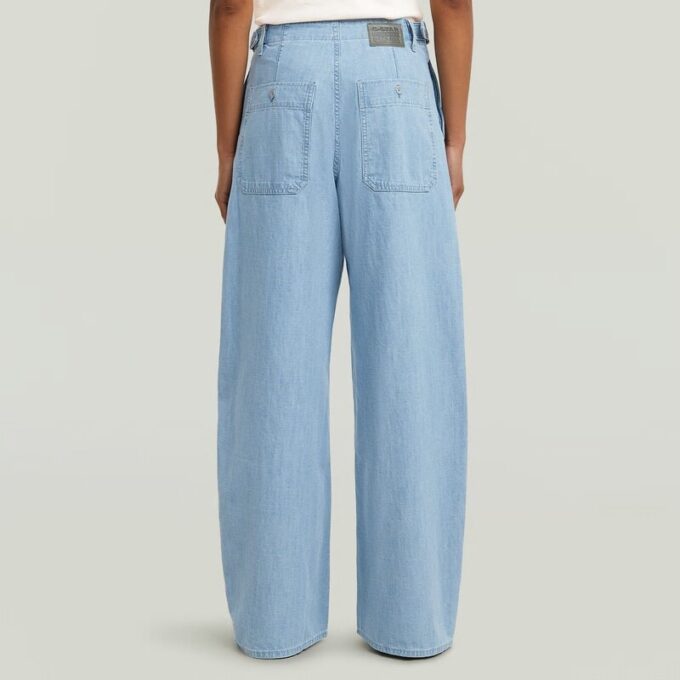 Cargo Jeans med bälte och lösa axelband