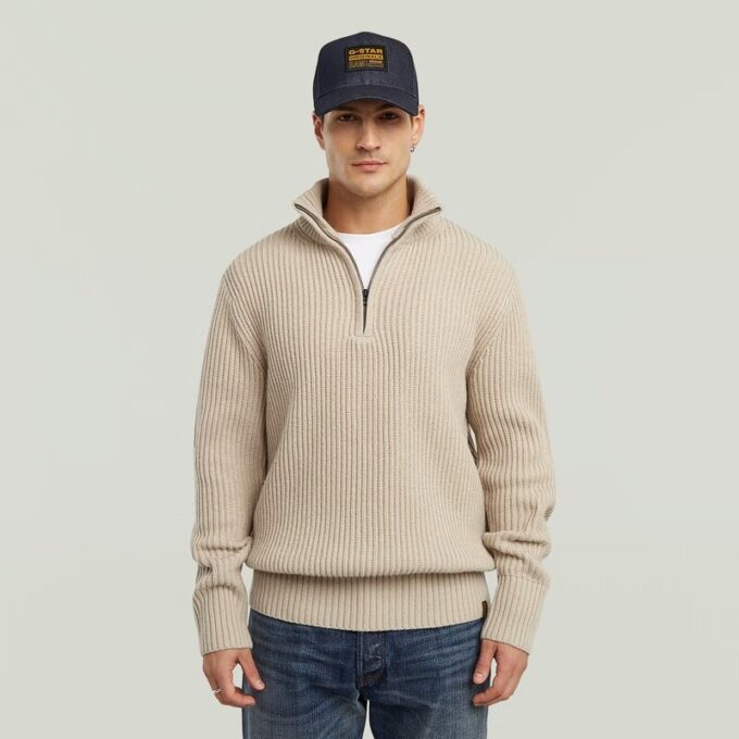 Essential Half Zip Stickad Essential Half Zip Stickad