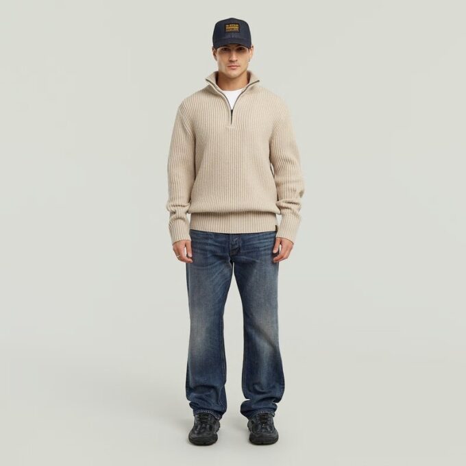 Essential Half Zip Stickad Essential Half Zip Stickad