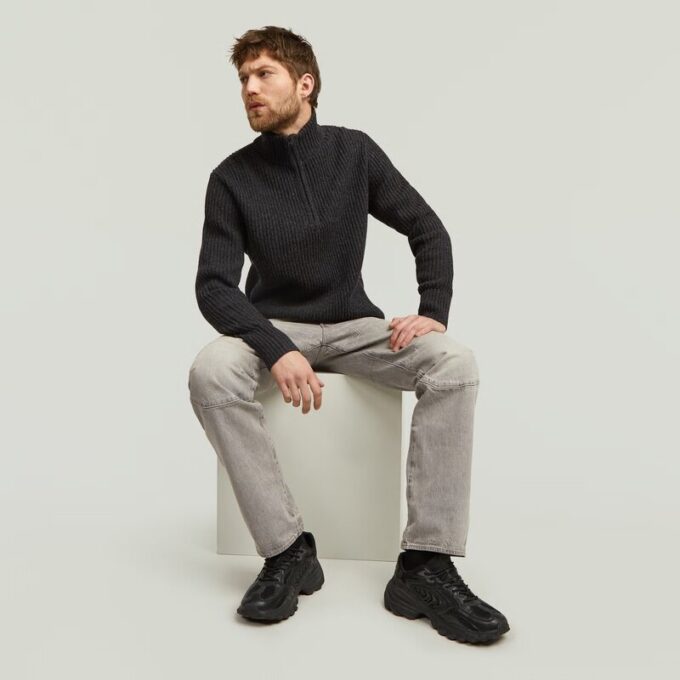 Essential Half Zip Stickad Essential Half Zip Stickad
