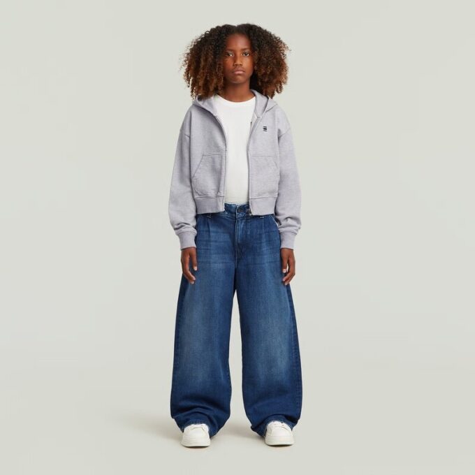Flicka Plisserade Chino Lösa Jeans Med Toppar Flicka Plisserade Chino Lösa Jeans Med Toppar