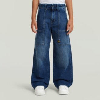 Flickjeans med hög lös passform och barrel utility-mönster