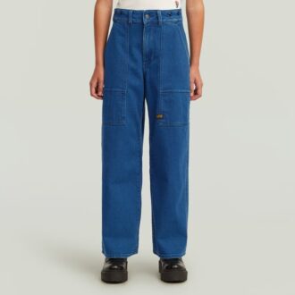 Flickjeans med hög lös passform och barrel utility-mönster