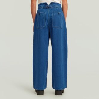 Flickjeans med hög lös passform och barrel utility-mönster