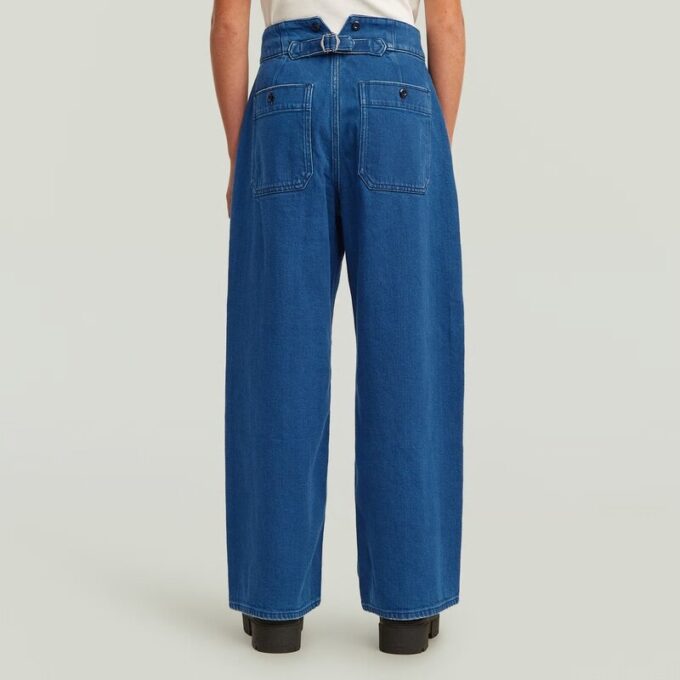 Flickjeans med hög lös passform och barrel utility-mönster Flickjeans med hög lös passform och barrel utility-mönster