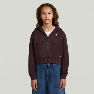 Flickor AR Hooded Zipp Cropped Cardigan