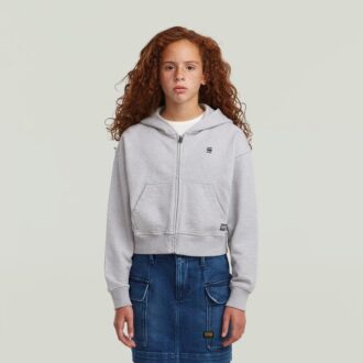 Flickor AR Hooded Zipp Cropped Cardigan
