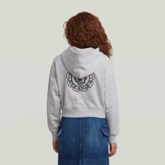Flickor AR Hooded Zipp Cropped Cardigan