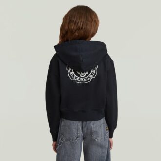 Flickor AR Hooded Zipp Cropped Cardigan