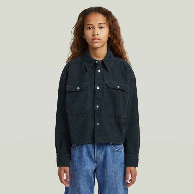 Flickor Beskuren T-shirt Med Fickor Flickor Beskuren T-shirt Med Fickor