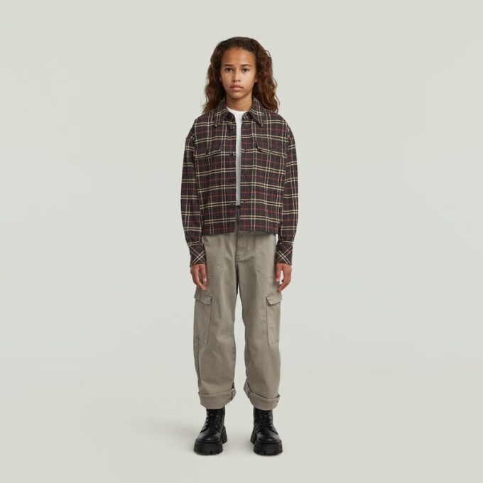 Flickor Beskuren T-shirt Med Fickor Flickor Beskuren T-shirt Med Fickor