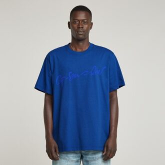 Flockad G-Script lös t-shirt