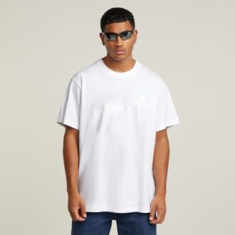 Flockad G-Script lös t-shirt