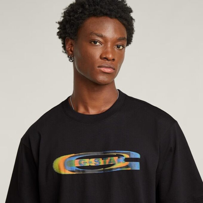 Färgskiftande Old Skool-logotyp Boxig t-shirt Färgskiftande Old Skool-logotyp Boxig t-shirt