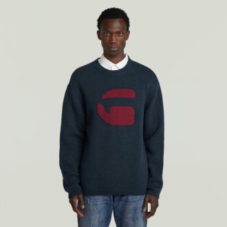 G-logotyp avslappnad stickning
