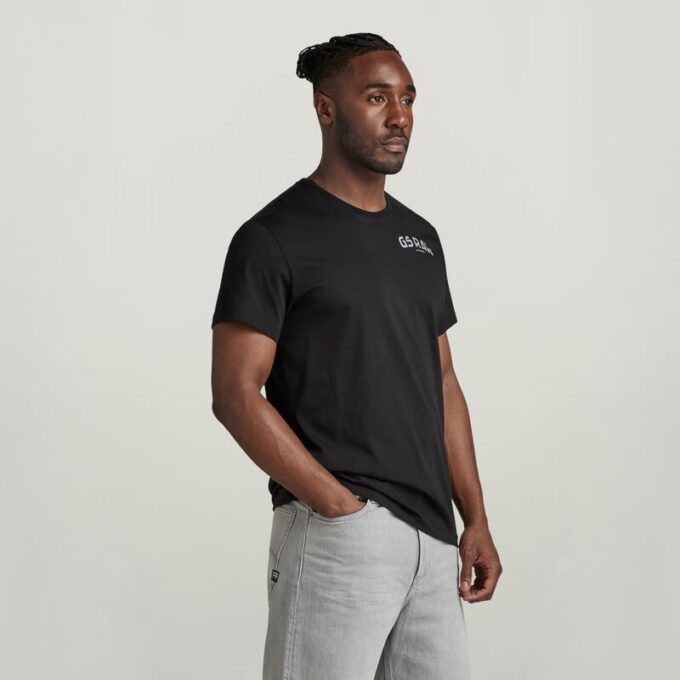 Grafisk ribbad t-shirt