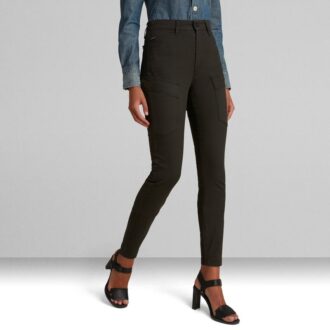 Höga G-formade Cargo Skinny Byxor Höga G-formade Cargo Skinny Byxor