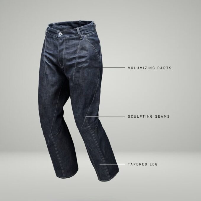 Kitoh 3D avslappnade avsmalnande jeans