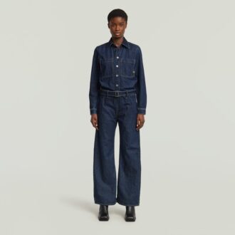 Lös jumpsuit med skärp i 3D