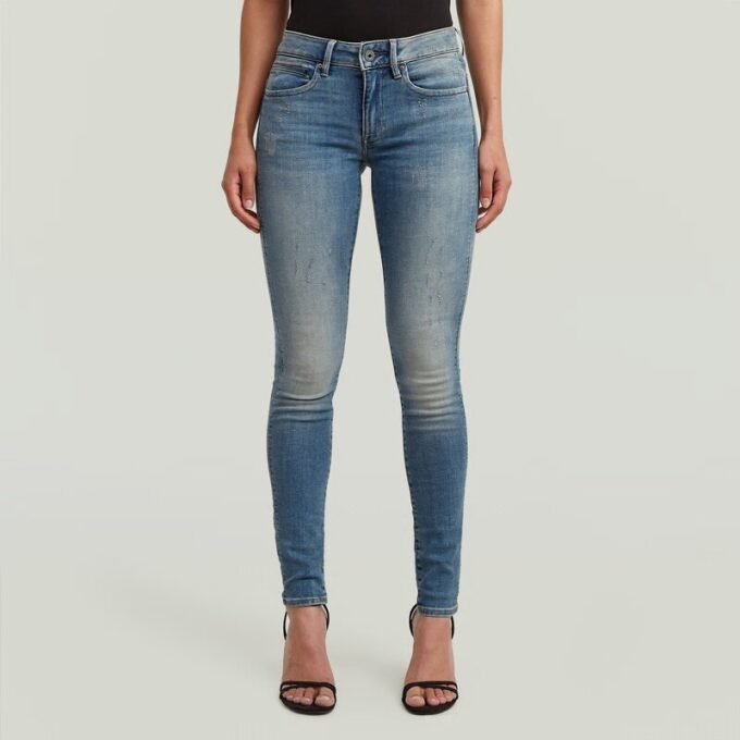 Midge Skinny Jeans med Dragkedja