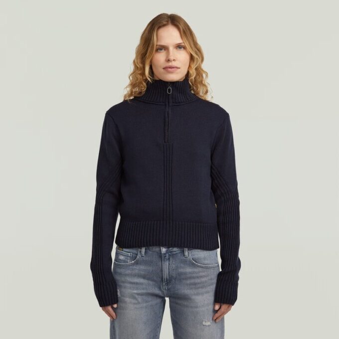 Milano Halv Zip Stickad Milano Halv Zip Stickad