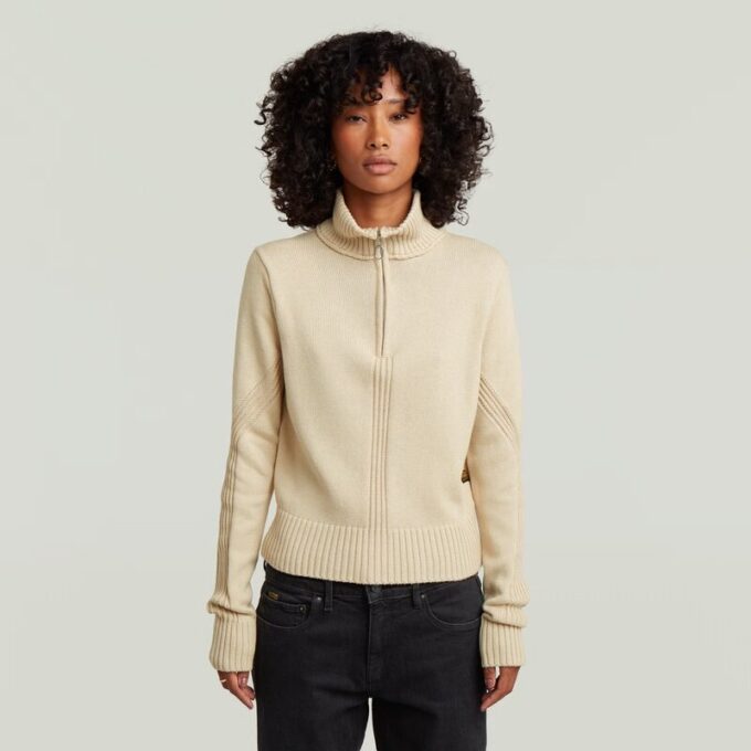 Milano Halv Zip Stickad Milano Halv Zip Stickad