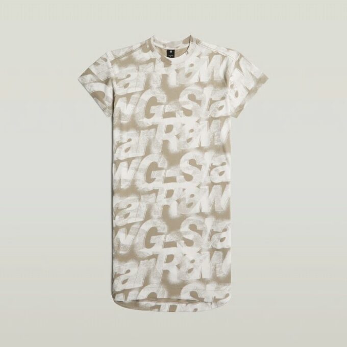 Mönstrad lös t-shirtklänning Mönstrad lös t-shirtklänning