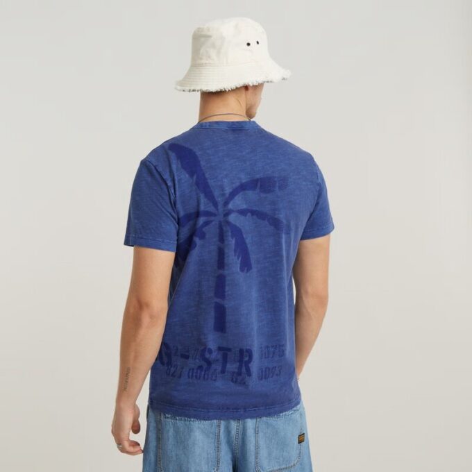 Musa Palm Stencil Pigment Dye T-shirt