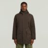 Parkas med flera fickor och vadderad jacka Parkas med flera fickor och vadderad jacka