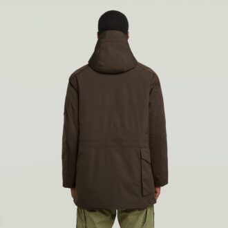 Parkas med flera fickor och vadderad jacka